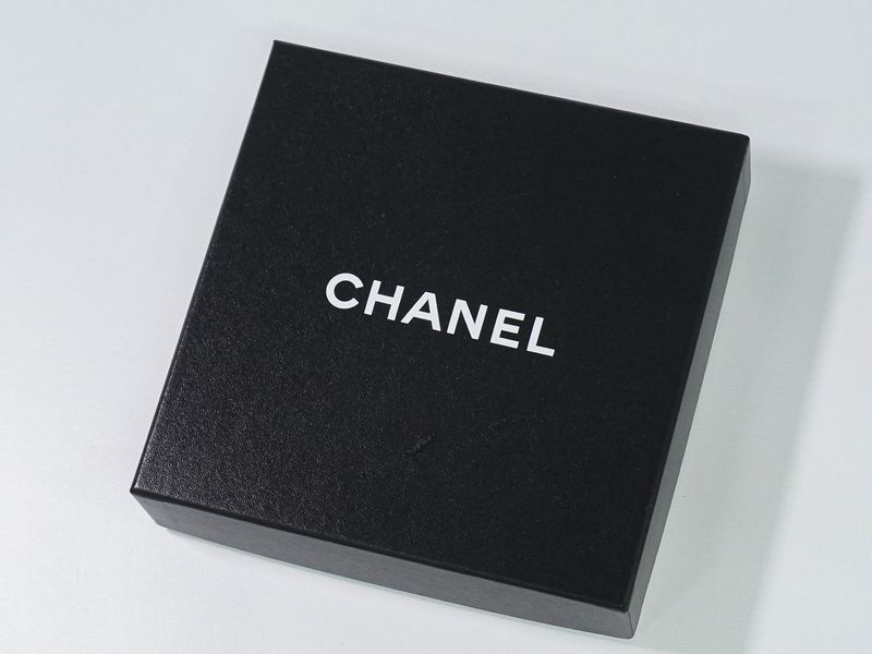 Authentic Chanel Coco Mark Necklace Pendant GP Gold Plated Brown Coco Mark