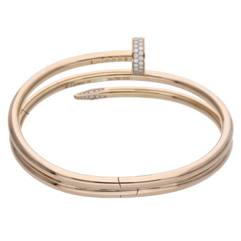 Cartier New Shape Juste UN CLOU Bracelet DIA 18K Pink Gold Diamond Juste Un