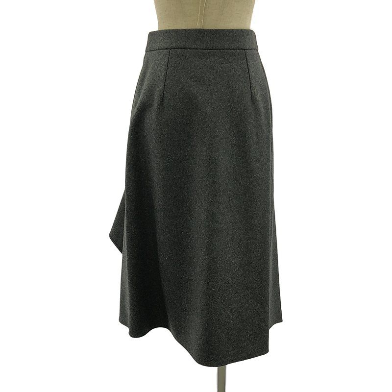 Celine Wool Wrap Skirt - 36 - Grey - Women's