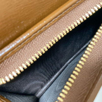 Gucci Business Card Holder GG Plus GG Supreme 648848 Beige And Bordeaux Leather