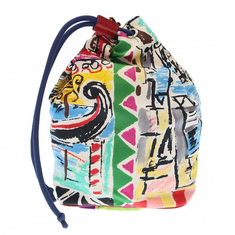 Prada Draw String Bag Graphic Design Draw String Ring Bag Pouch Mix