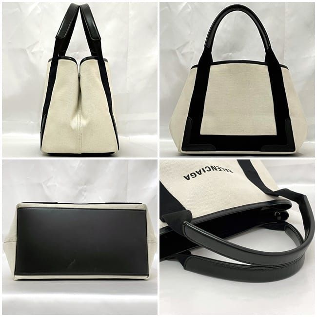 Balenciaga Tote Bag Navy Cabas Su Natural White Black