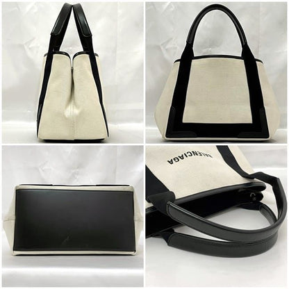 Balenciaga Tote Bag Navy Cabas Su Natural White Black
