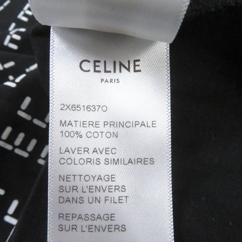 Celine 22AW 2x651637o Cotton Digital Logo Print Crew Neck Loose Short Sleeve