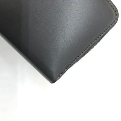 Saint Laurent Leather Logo Bifold Compact Wallet Zippy Gray