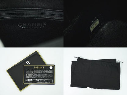 Authentic Chanel Coco Mark Revival Tote Handbag Caviar Skin Leather Black Coco