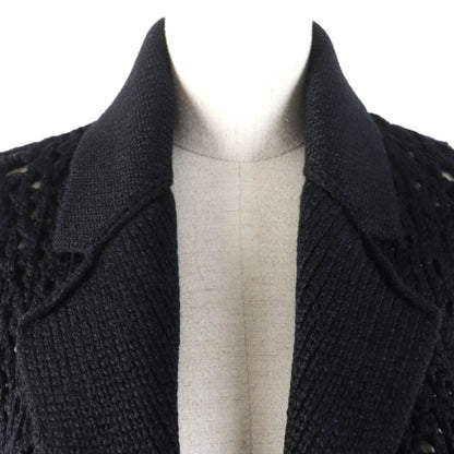CHANEL P72095k10354 100% Cashmere Openwork Knit Cardigan With Coco Mark Buttons