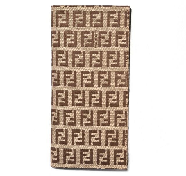 Fendi Wallets For Men Fendi Long Wallet FF Logo Zucca Beige Brown 8m0010 00ny2