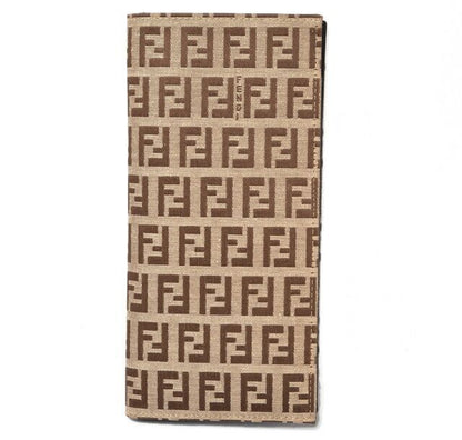 Fendi Wallets For Men Fendi Long Wallet FF Logo Zucca Beige Brown 8m0010 00ny2