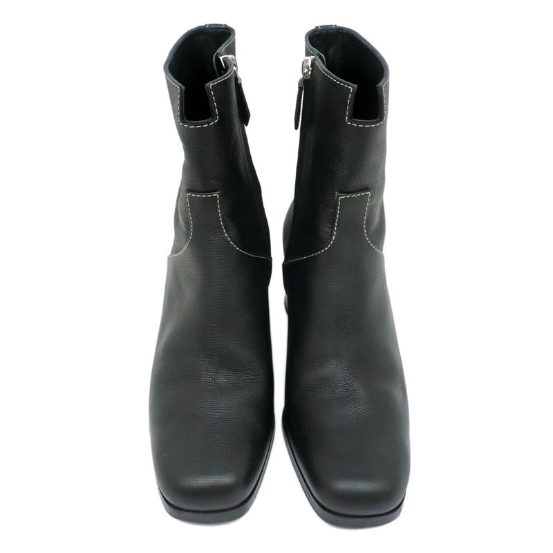 Hermes Flats 60 Black 38 Shorts Leather Women's Shoes Apparel