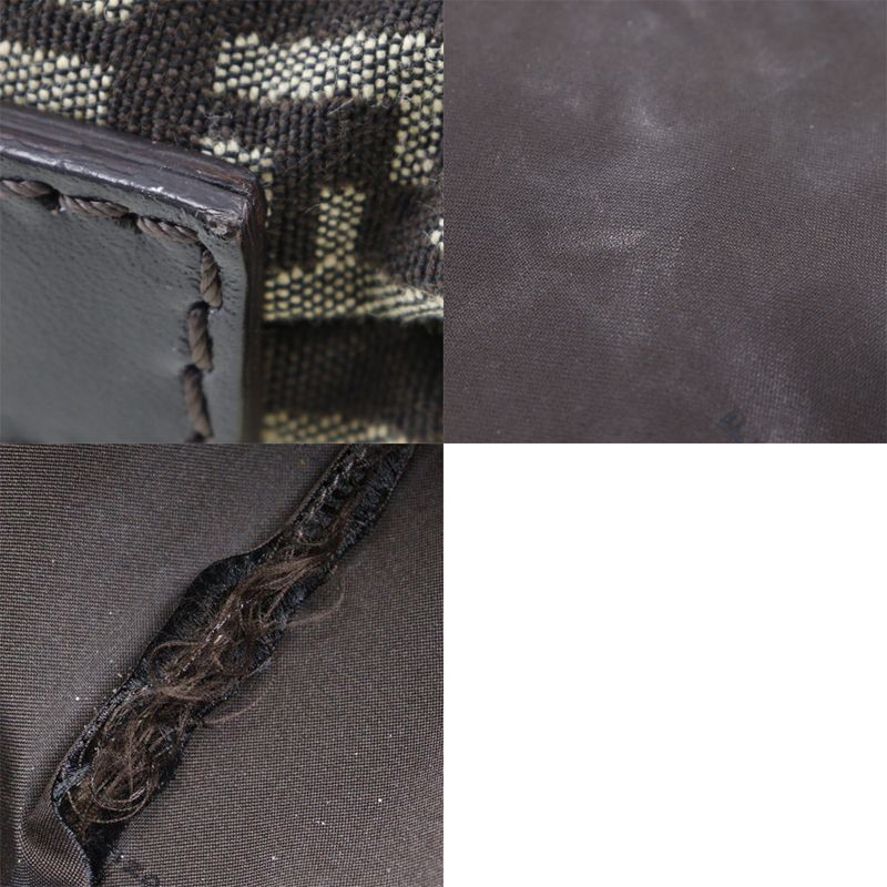 Fendi One Shoulder Zucchino Canvas Brown Unisex Shoulder Bag