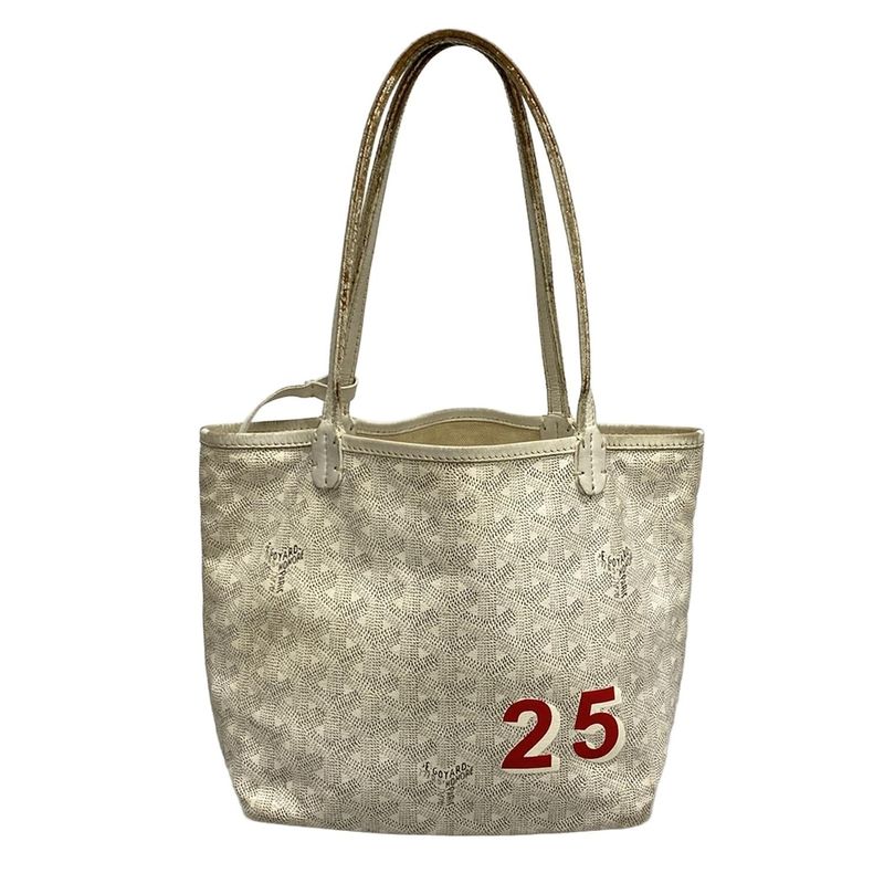 Goyard Tote Bag Saint Louis Junior White Marquise Leather