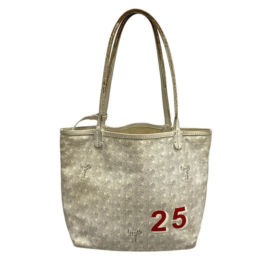 Goyard Tote Bag Saint Louis Junior White Marquise Leather
