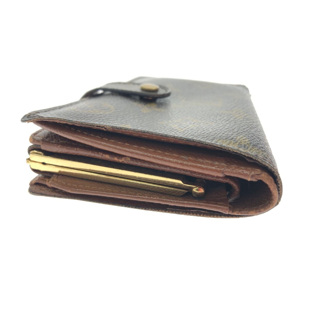 Louis Vuitton Women's Bifold Wallet Clasp Monogram Portomone Bier Viennois