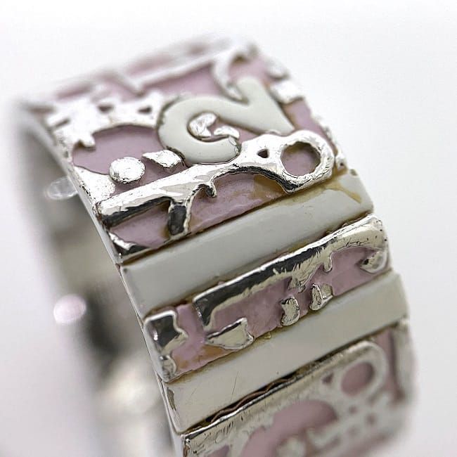 Christian Dior Ring Silver Pink White Trotter