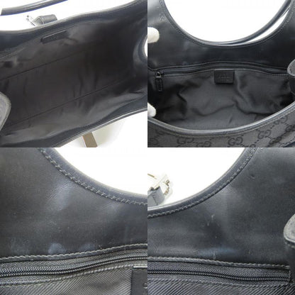 Gucci Handbag 01719 Jackie GG Canvas Black Silver Hardware Shoulder Usual Women