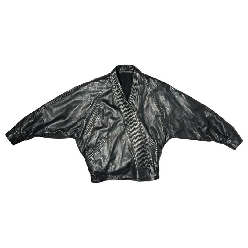 Gianni Versace 80's Vintage Kimono Leather Blouson 80's Vintage Kimono Leather