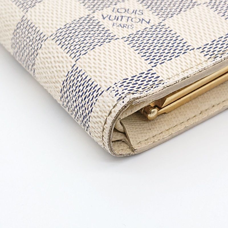 Louis Vuitton Damier Azure Portefeuille Viennois Foldable Wallet Clasp Gusset