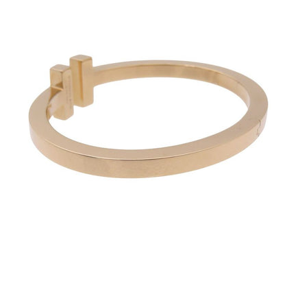 Tiffany & Co T-square 18K Pink Gold Rose Gold Diamond Large Bracelet Bangle 750