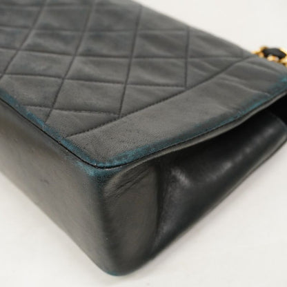 Chanel Shoulder Bag Matelasse Lambskin Black Gold Hardware Women