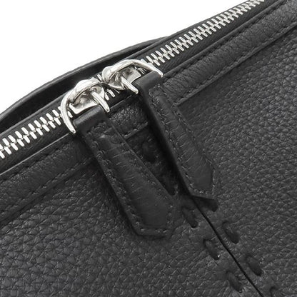 Fendi 2way Bag Selleria Siesta Small Calf Leather Black Silver Hardware Black