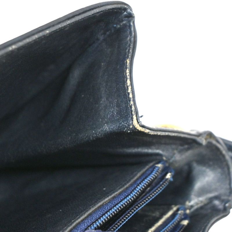 Celine Carriage One Shoulder Bag Macadam Navy Gold 60bs100