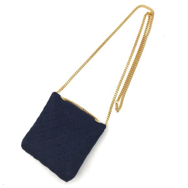 Chanel Mini Quilted Cotton Chain Bag Navy