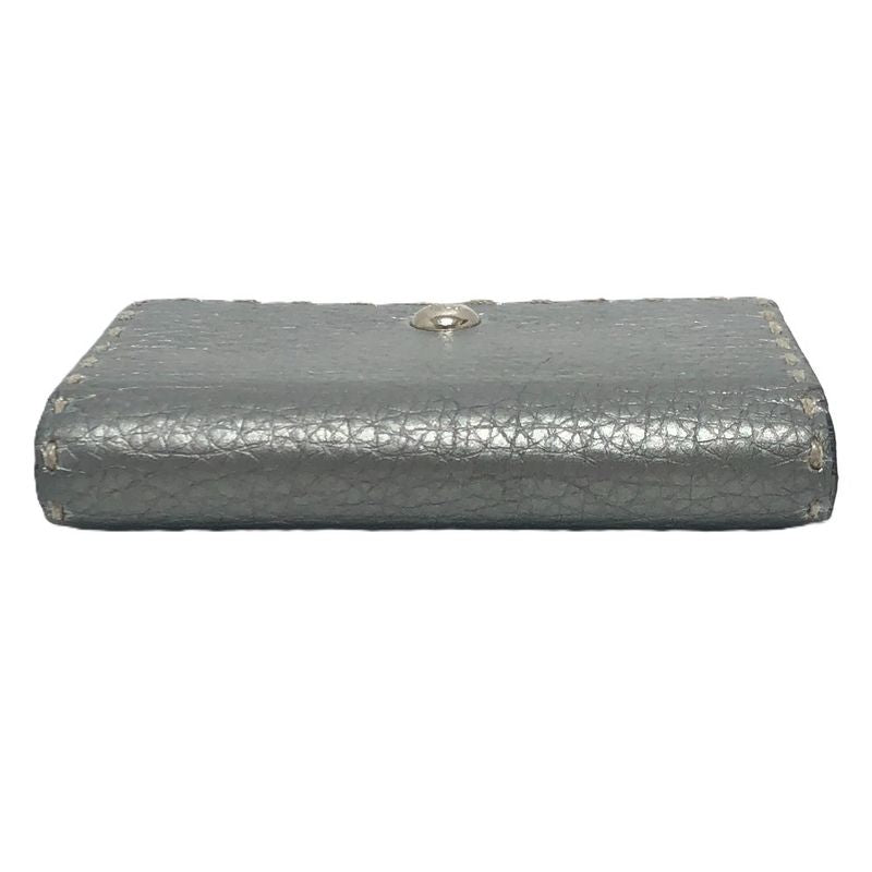 Fendi Card Case Selleria Leather Silver