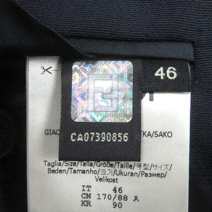 Fendi 2020 Fj0567 FF Logo Zucca Sideline Narrow Lapel Single Tailored Jacket