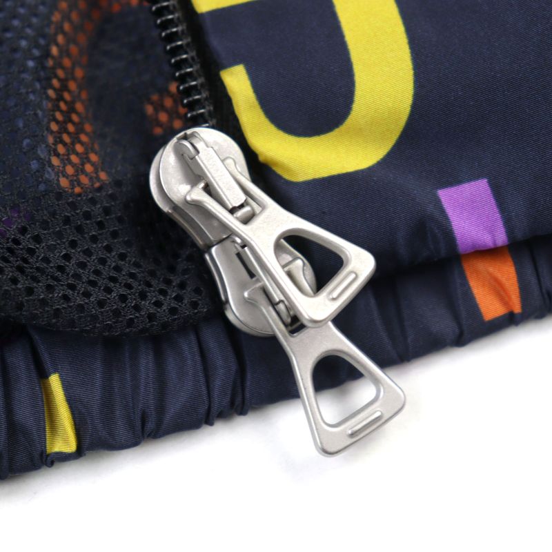 Gucci 697621 Jumbo GG Leather Part Hooded Double Zip Nylon Jacket Multicolor 48