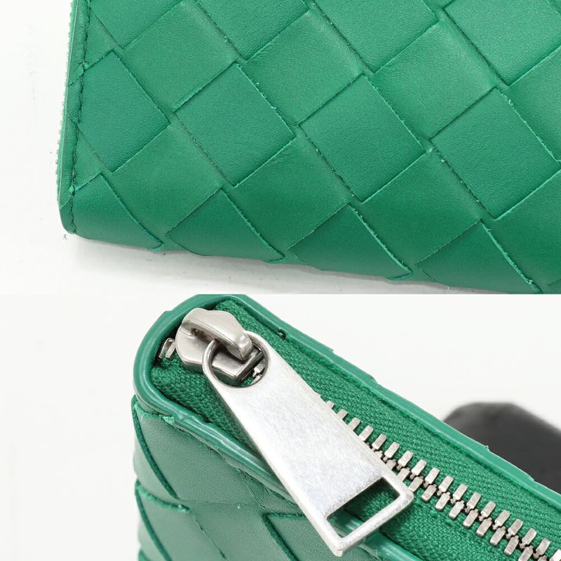 Bottega Veneta Coin Case Intrecciato Calfskin Green