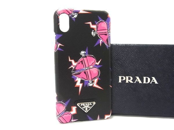 Prada Frankenstein Saffiano Leather Iphonexsmax Leather Phone Case Black