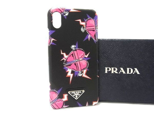 Prada Frankenstein Saffiano Leather Iphonexsmax Leather Phone Case Black