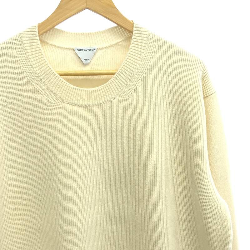 Bottega Veneta - Cashmere Blend Crew Neck Knitted Sweater - XL - Ivory - Women's