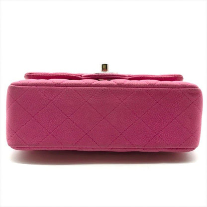Chanel CC Logo Turnlock Soft Caviar Leather Mini Quilted Chain Shoulder Bag Pink