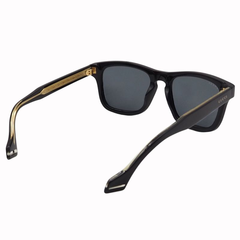 Gucci Eyewear Sunglass Es Square Shape Black Gold Plastic Acetate Frame