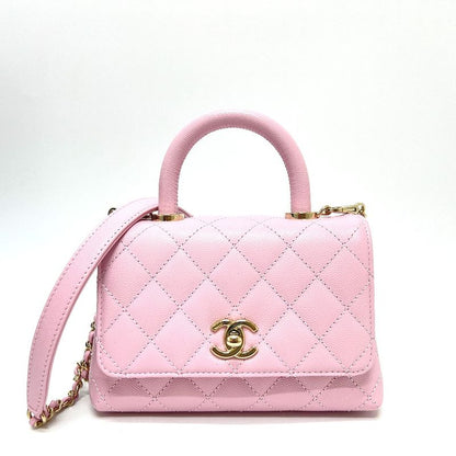 Chanel Handbag Coco Handle XXS Caviar Skin Baby Pink