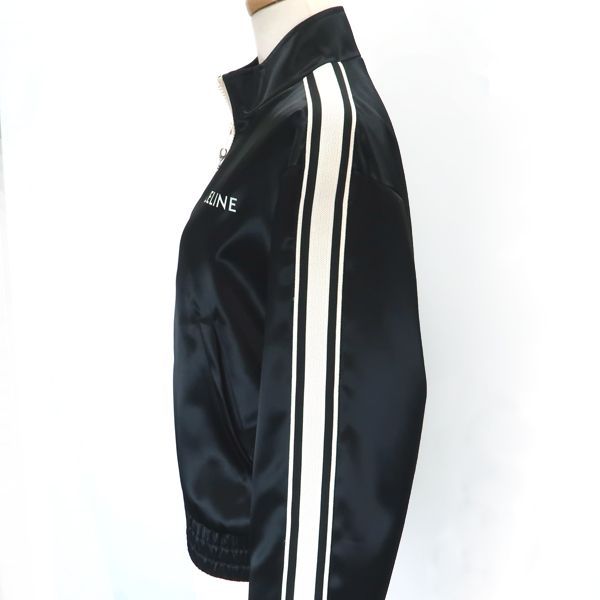 Celine Tracksuit Jacket 2w98a048s.38no Triomphe Charm Jersey #34 Satin Black