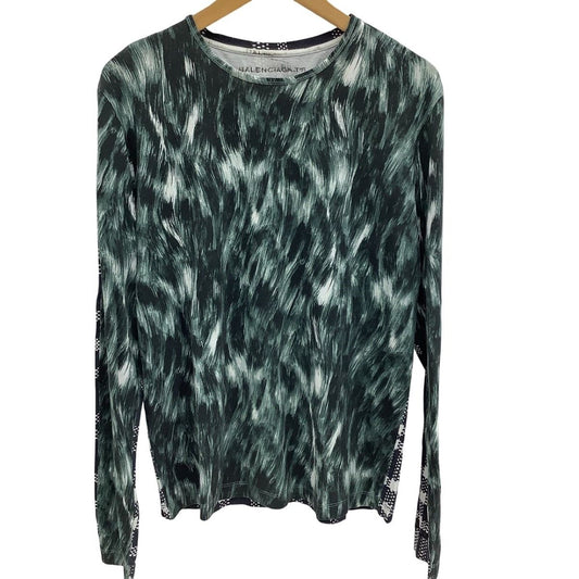 Balenciaga Men's Long Sleeve Cut and Sew Long T-Shirt Size M Green