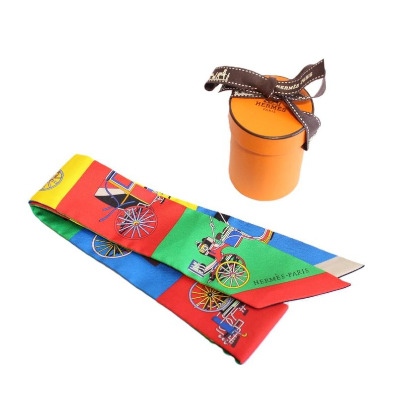 Hermes Twilly Exquisite Carriage Silk Scarf