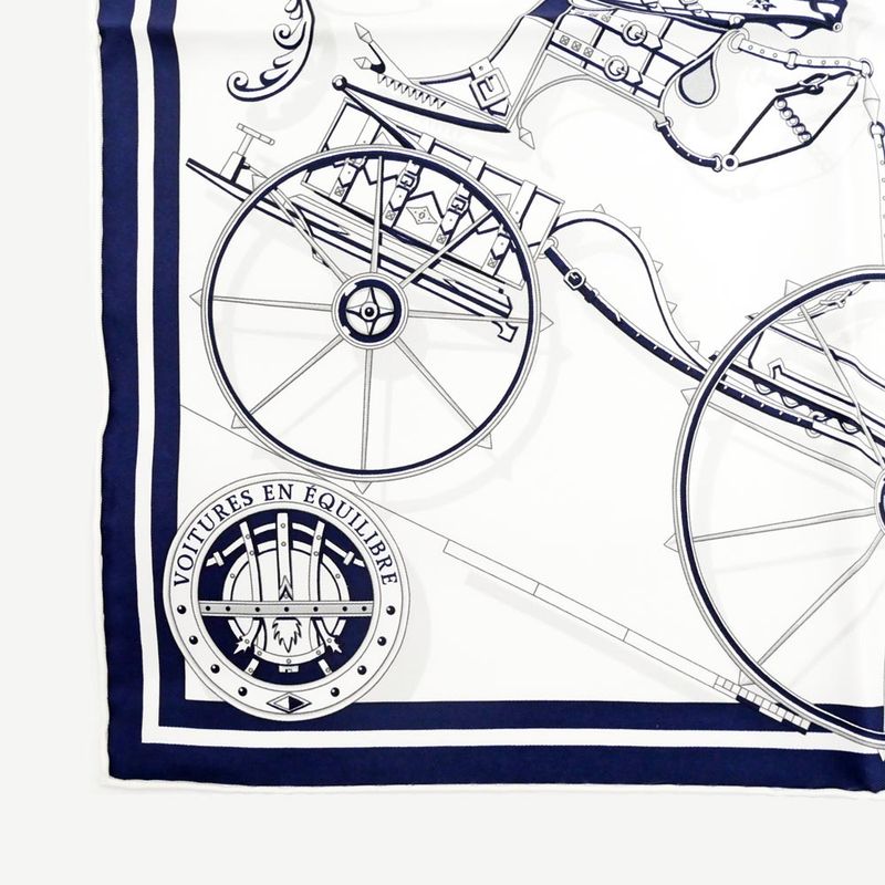 Hermes Gavroche 45 Scarf Voitures En Equilibre Silk Daisuke Nomura