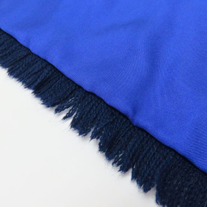 Hermes Scarf Silk Angora Blue Navy Apparel Shawl Fashionable Women Ladies Women