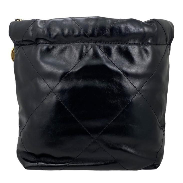 Chanel Shoulder Bag 22 Mini As3980 Shiny Calfskin Black Chain Bag Gold Hardware