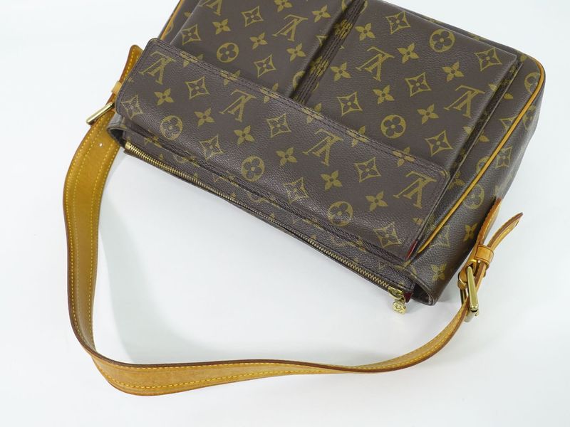 Authentic Louis Vuitton LV Viva Cité GM Monogram Shoulder Bag Handbag Brown