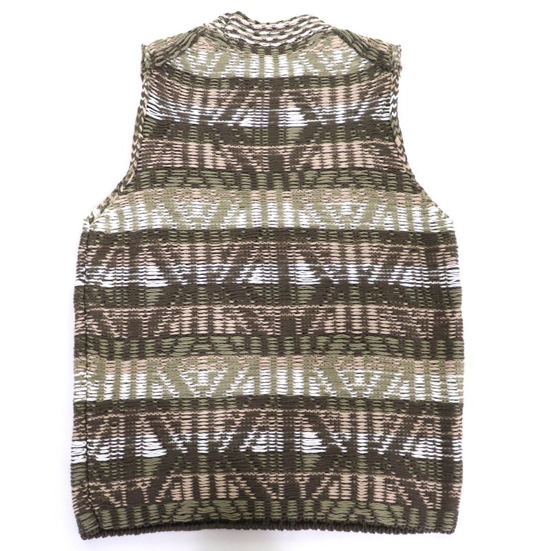 DIOR Christian DIOR Homme 383m636at544 100% Cotton Woven Pattern Crewneck Knit Vest Khaki L