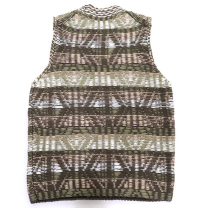 DIOR Christian DIOR Homme 383m636at544 100% Cotton Woven Pattern Crewneck Knit Vest Khaki L