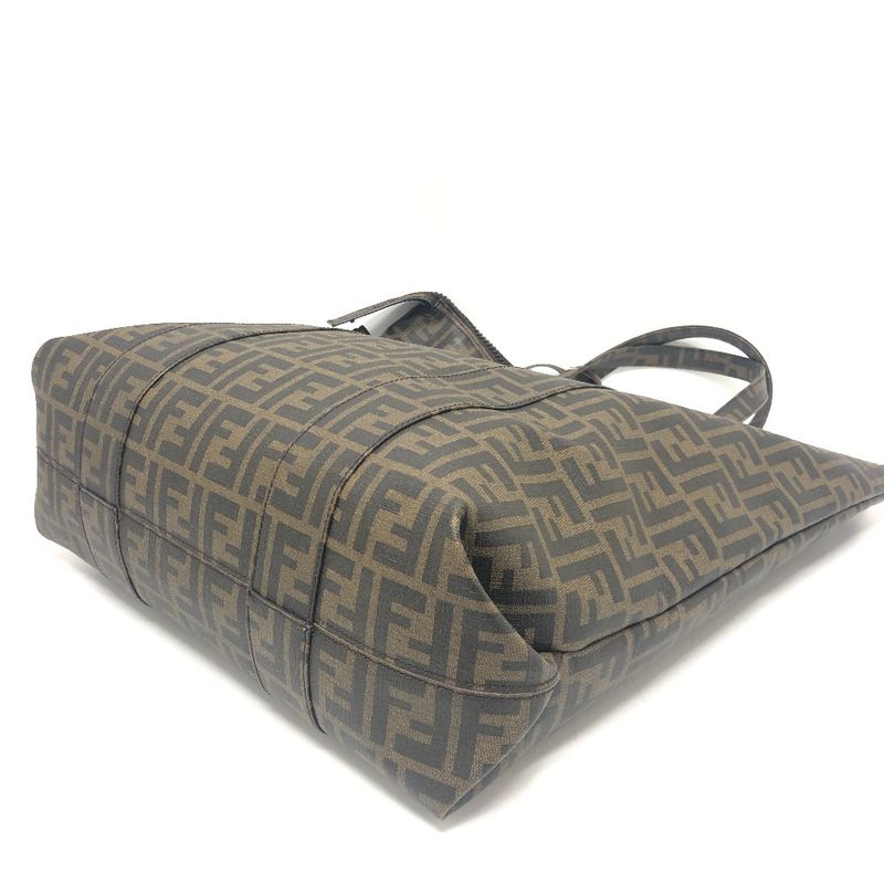Fendi Tote Bag Zucca Pattern 7va196 PVC Brown