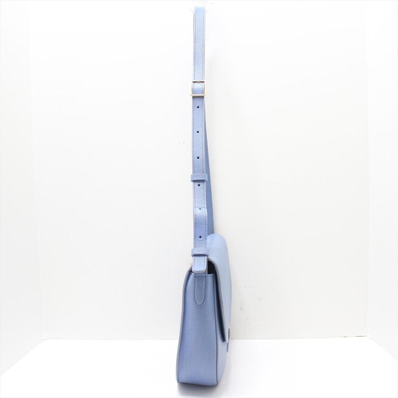 Celine Shoulder Bag Trotter Compact Light Blue Leather