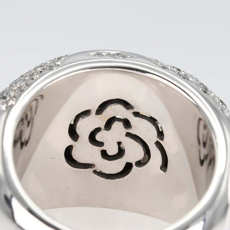 Finished Chanel Ring No 10 Camellia Dome #50 7l1336 750 D 18.2g Jewelry H17479