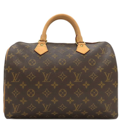 Louis Vuitton Handbag Speedy 30 Monogram Canvas Monogram Gold Hardware Brown